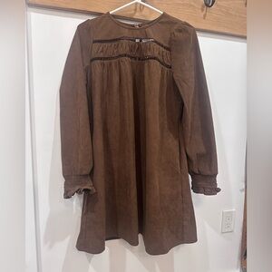 Corduroy, long sleeve baby doll dress